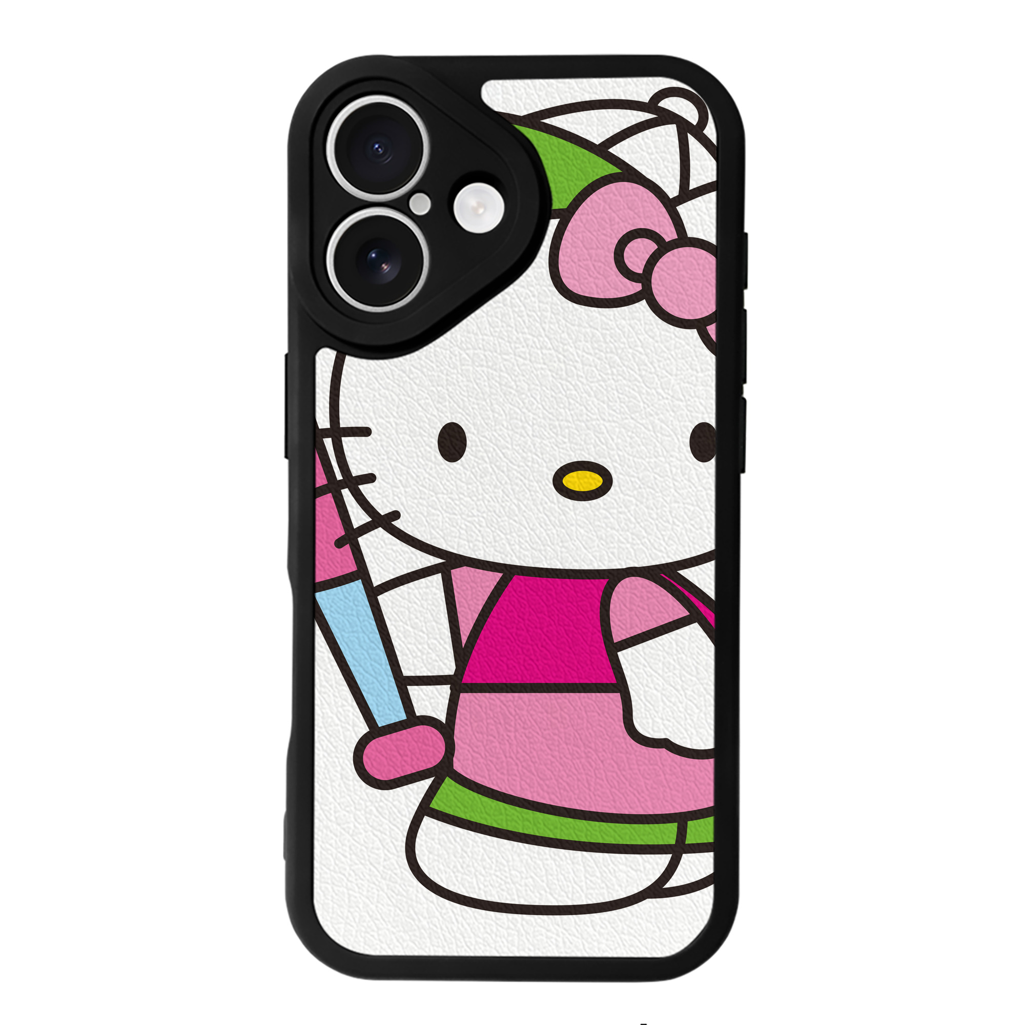 （画像用） Hello Kitty ハローキティ 【iPhone 16シリーズ対応】シリコンスマホケース（レザー調） 材質：シリコン